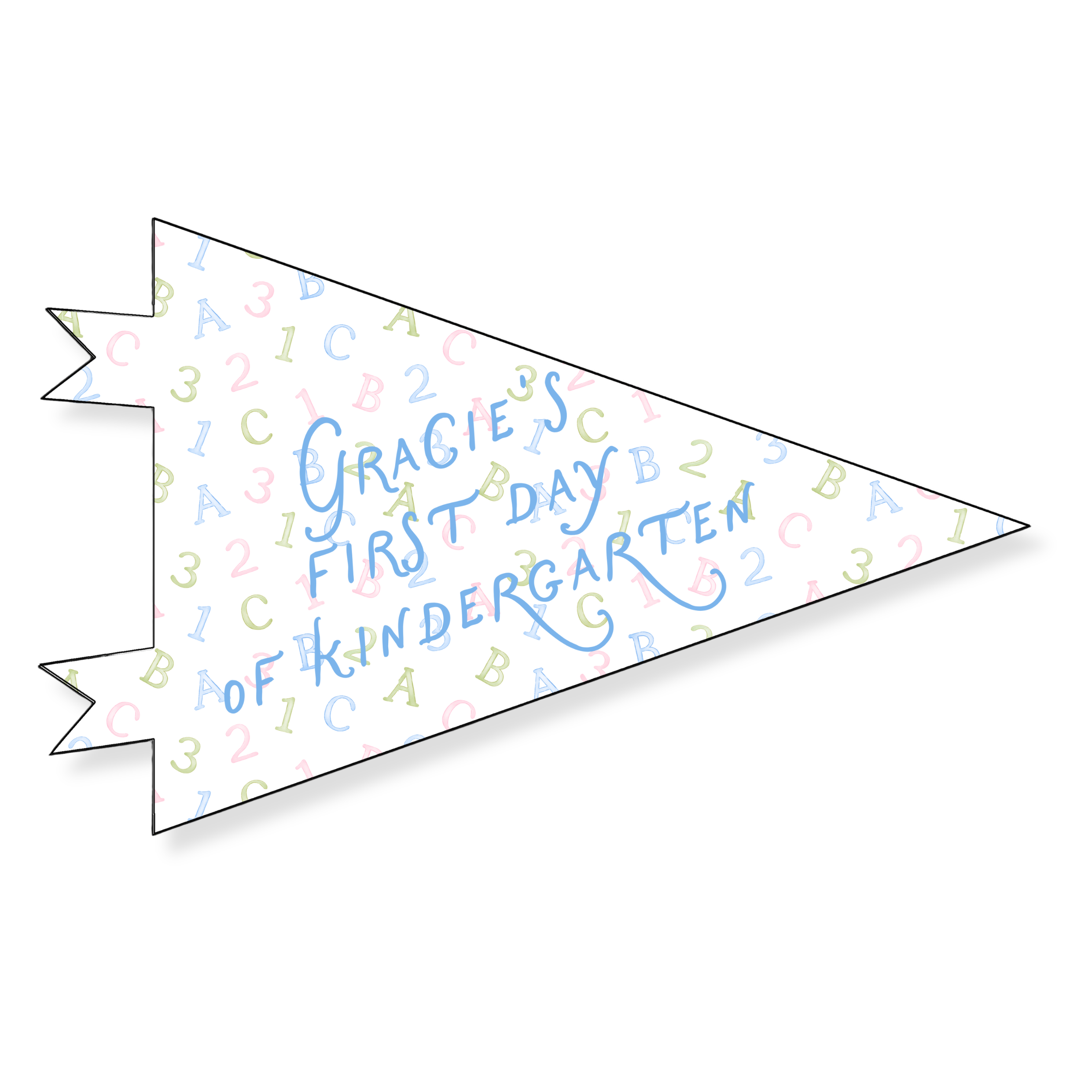 Pastel Learning Fun Pennant Flag