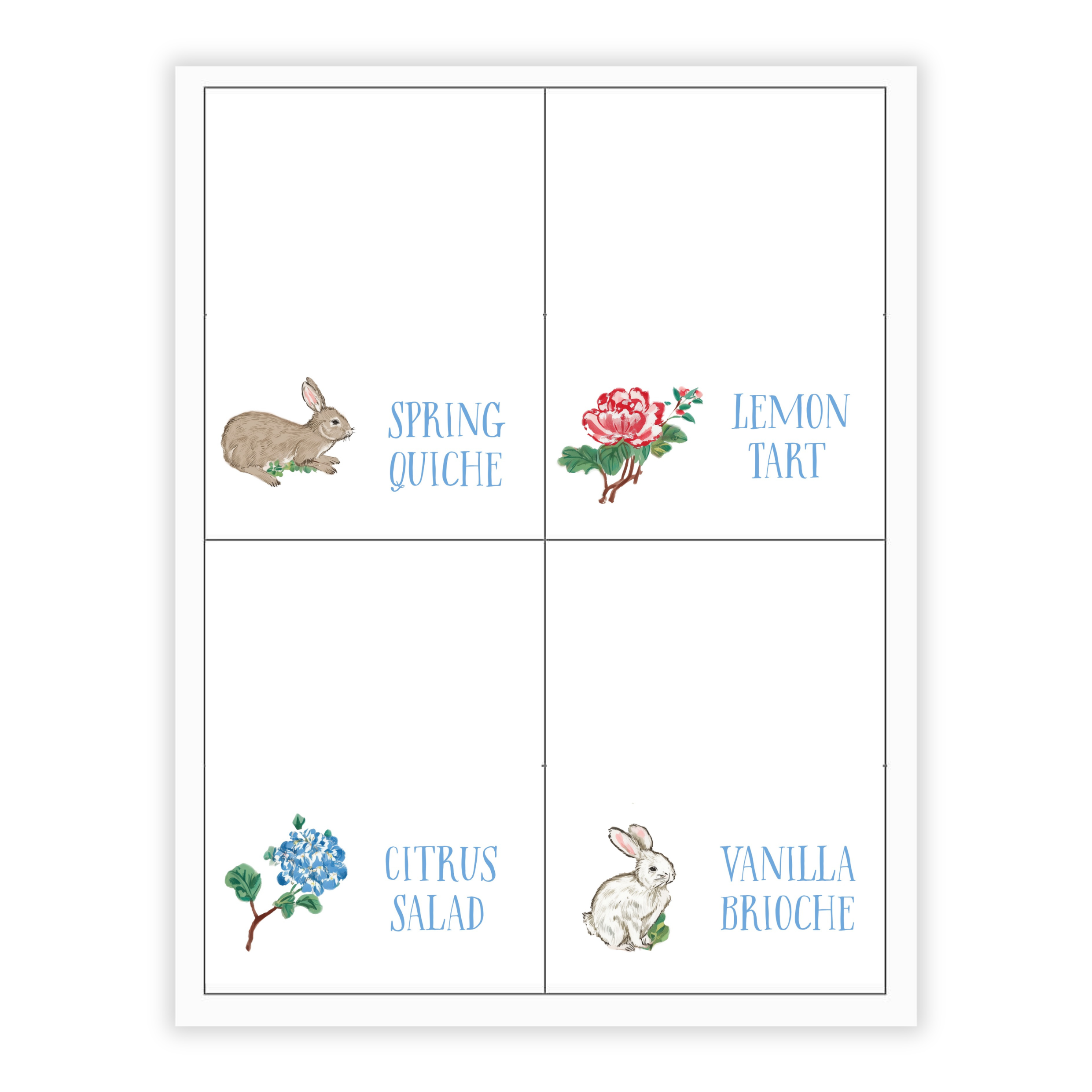 Spring Chintz Place Cards / Buffet Labels (Copy)