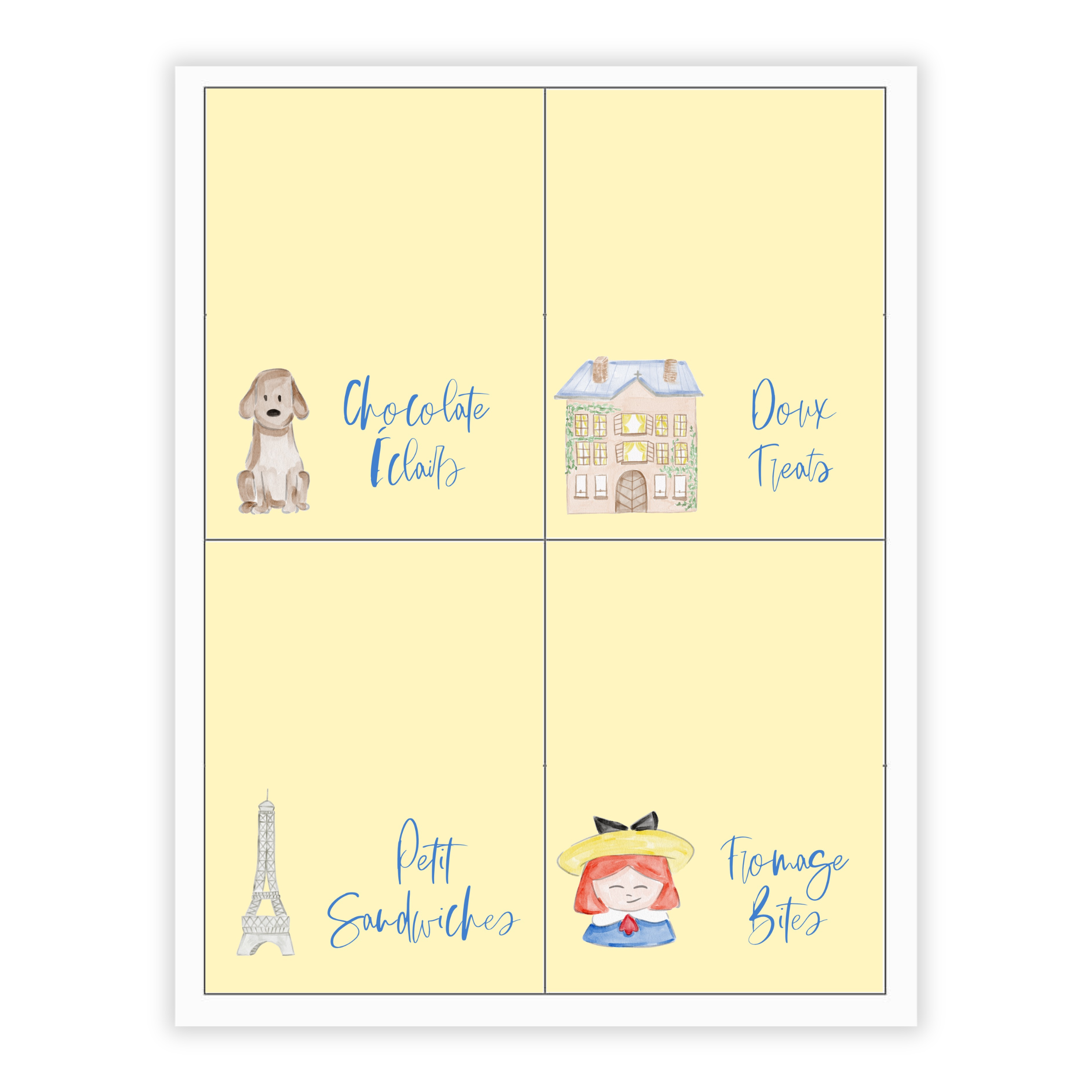 Oui Oui Buffet Labels / Placecards