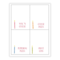 Colorful Celebration Buffet Labels / Placecards