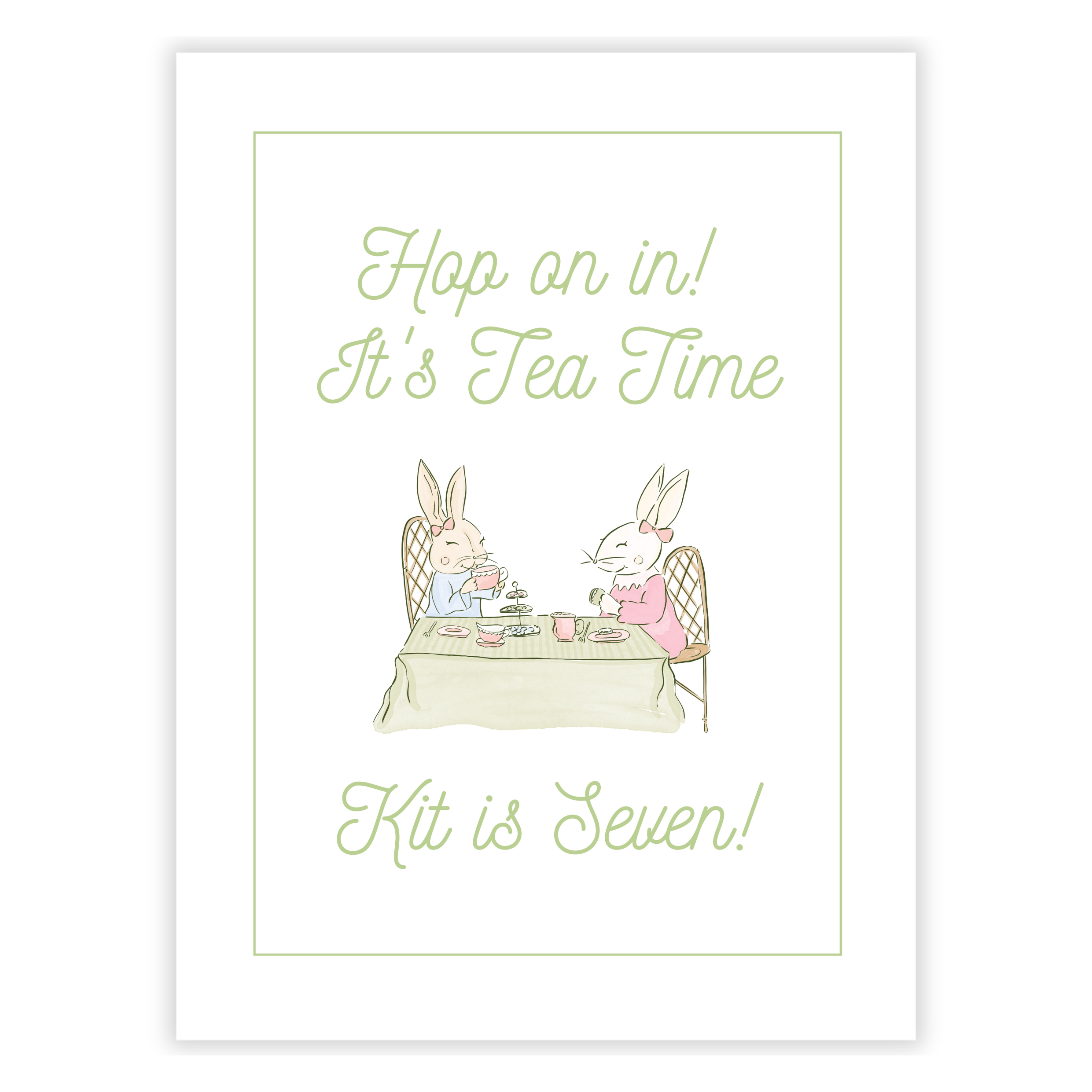 Bunny Tea Party Sign