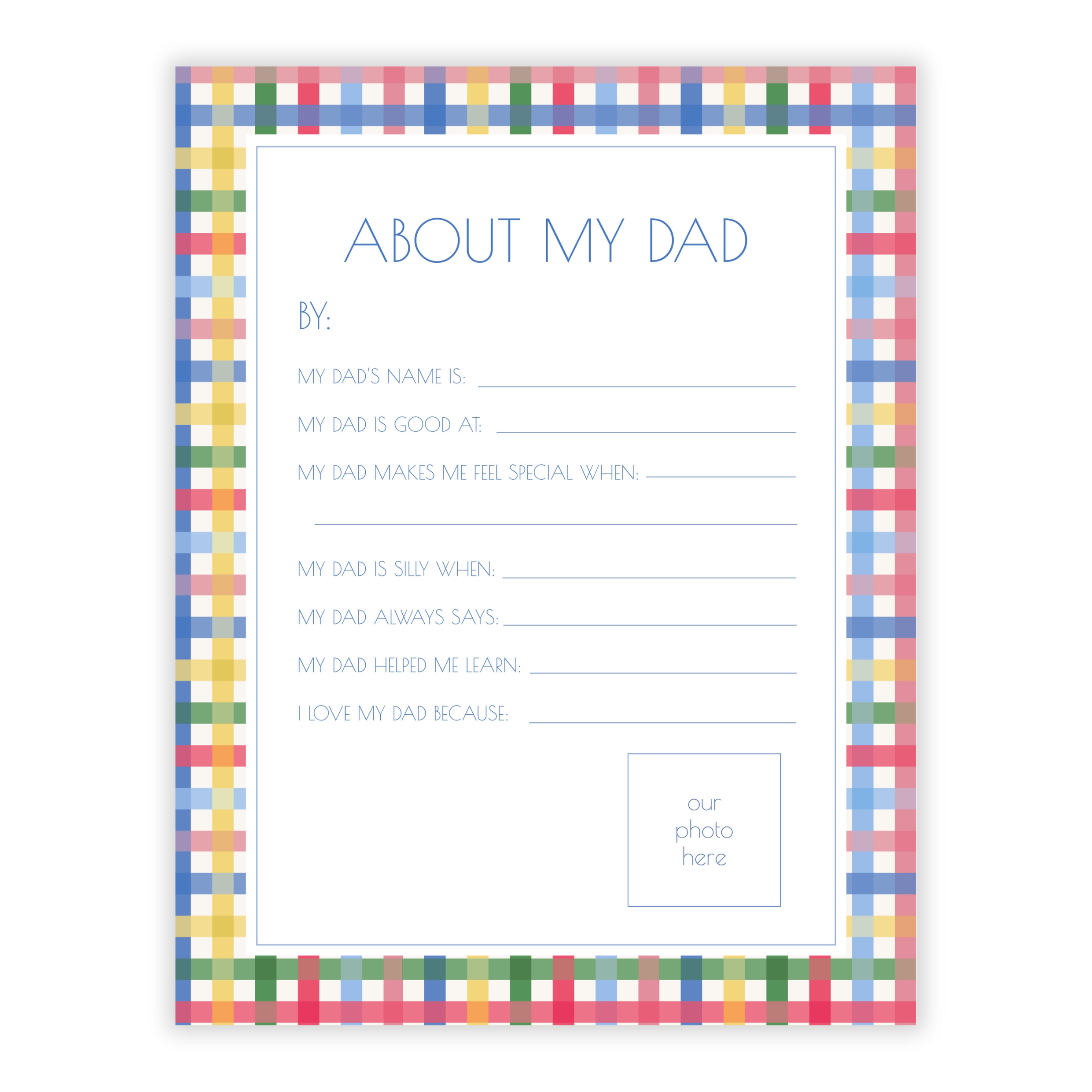 Father's Day Plaid Survey