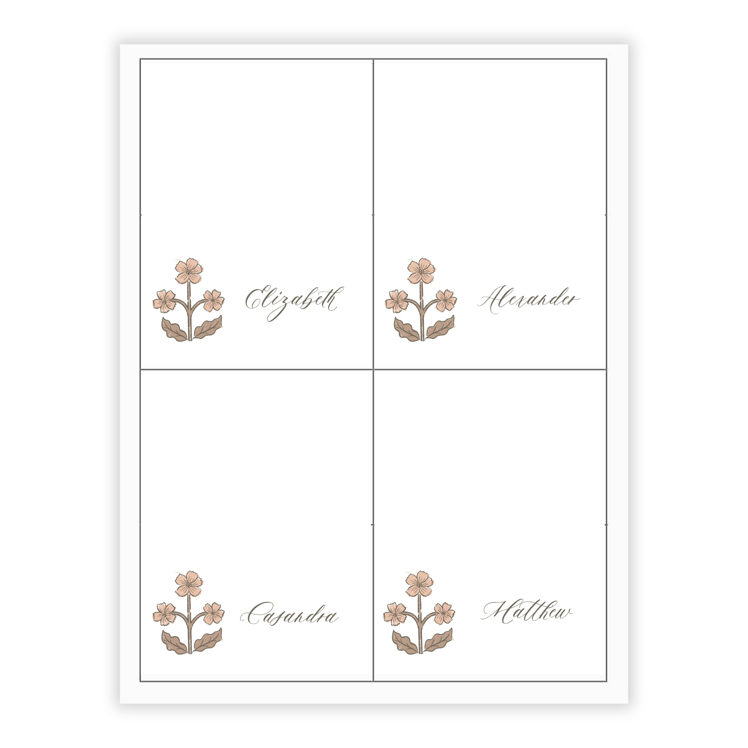 Fall Blockprint Labels / Placecards