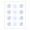 Blue Sip & See Cupcake Toppers