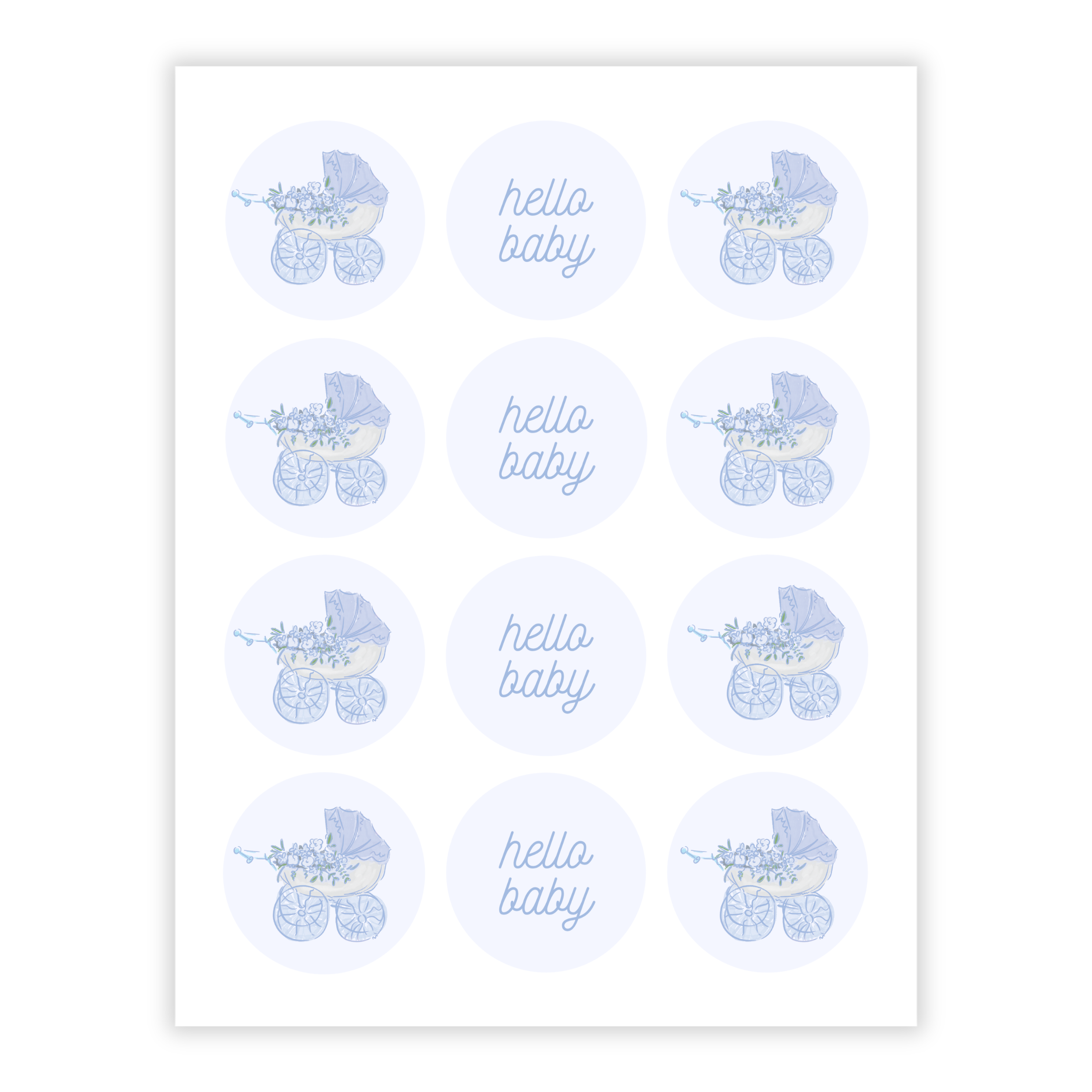 Blue Sip & See Cupcake Toppers