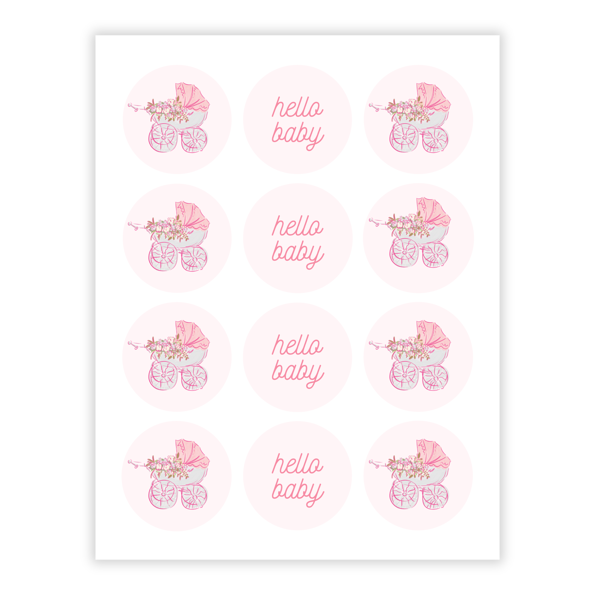 Pink Sip & See Cupcake Toppers