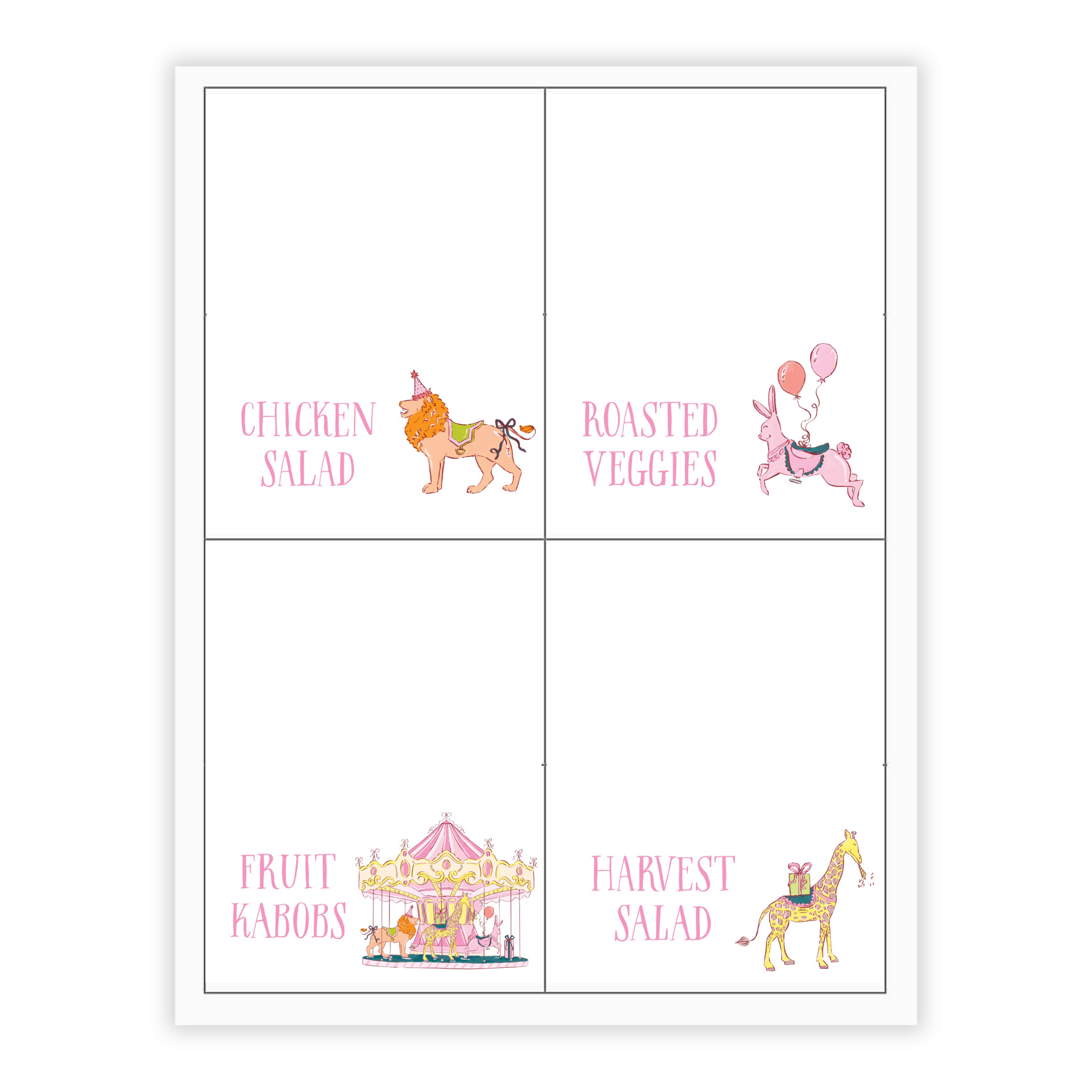 Carousel Labels / Placecards