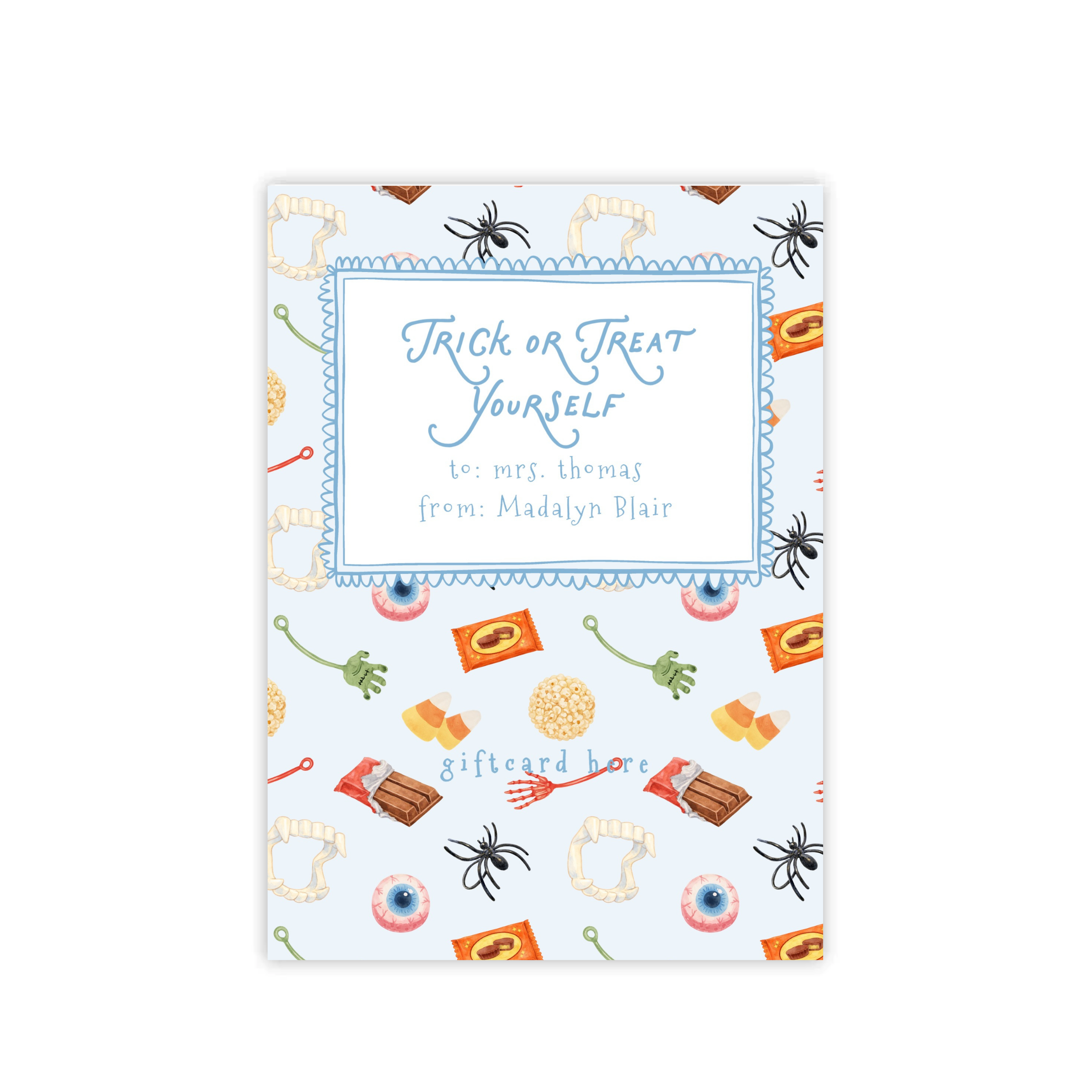 Blue Treats Please Giftcard Holder