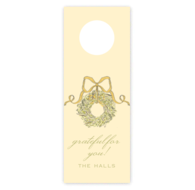 Thankful Wreath Wine Tag