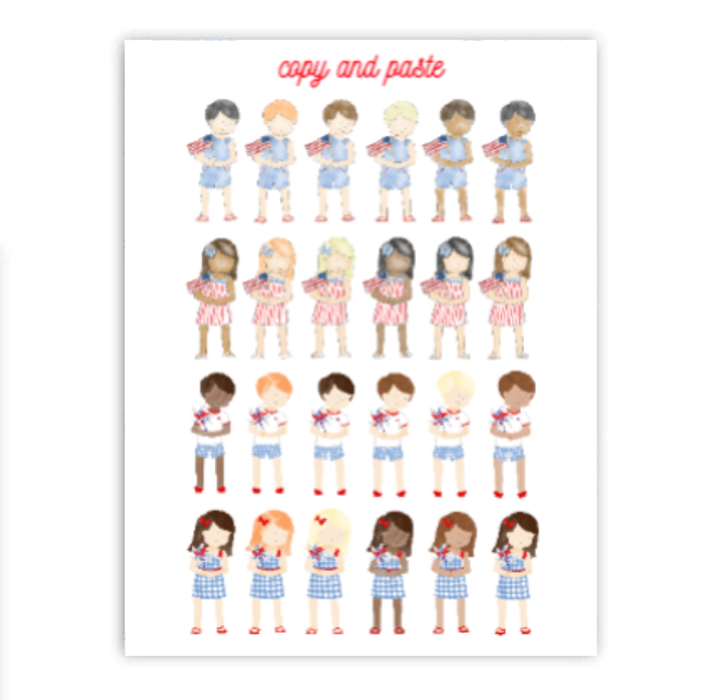 Patriotic Children's Party Buffet Labels / Placecards