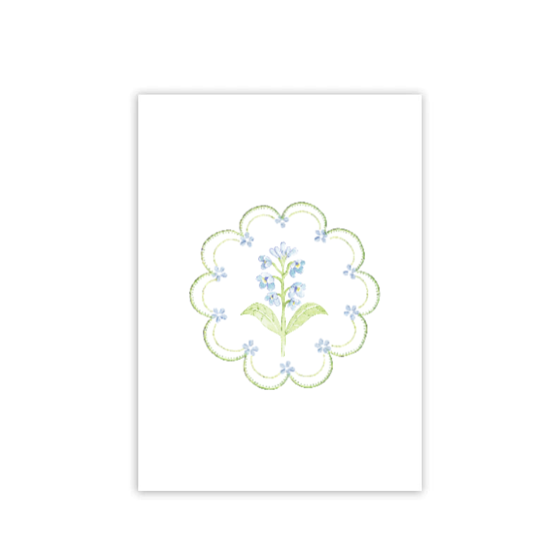 Green Fields Floral Folded Card