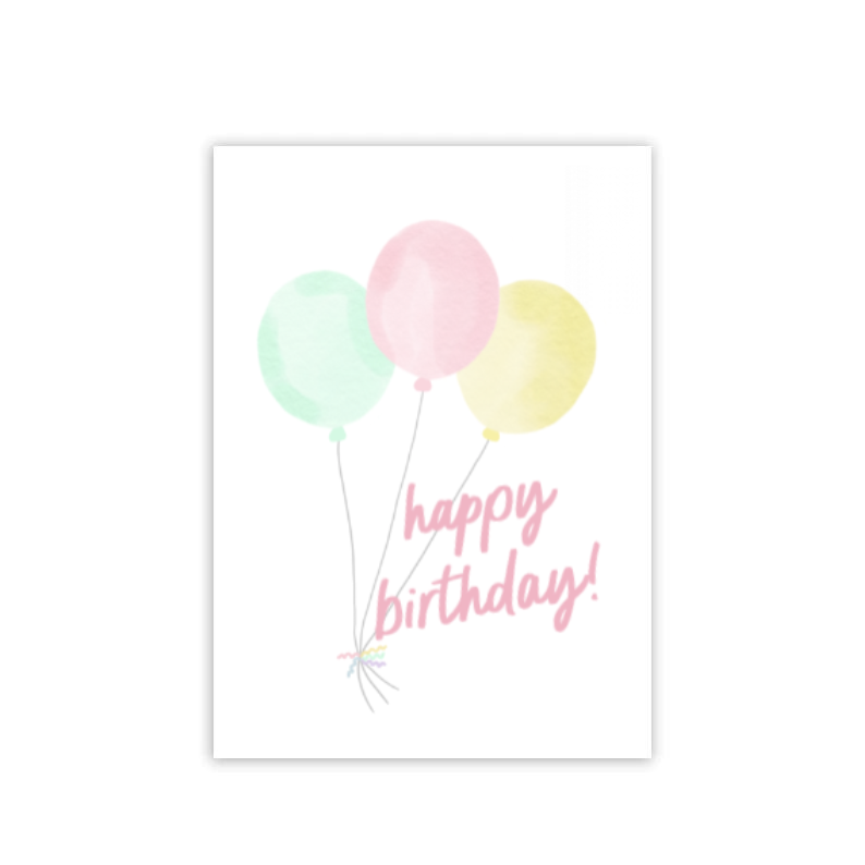 Pastel Balloons Folded Card
