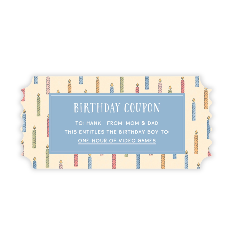 Birthday Candle Coupon / Ticket