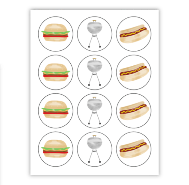 BBQ Cupcake Toppers