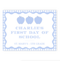 Wavy Blue School Sign