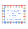 Vintage Plaid School Sign