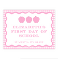Wavy Pink School Sign