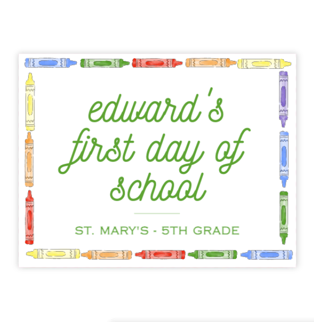 Primary Crayon School Sign