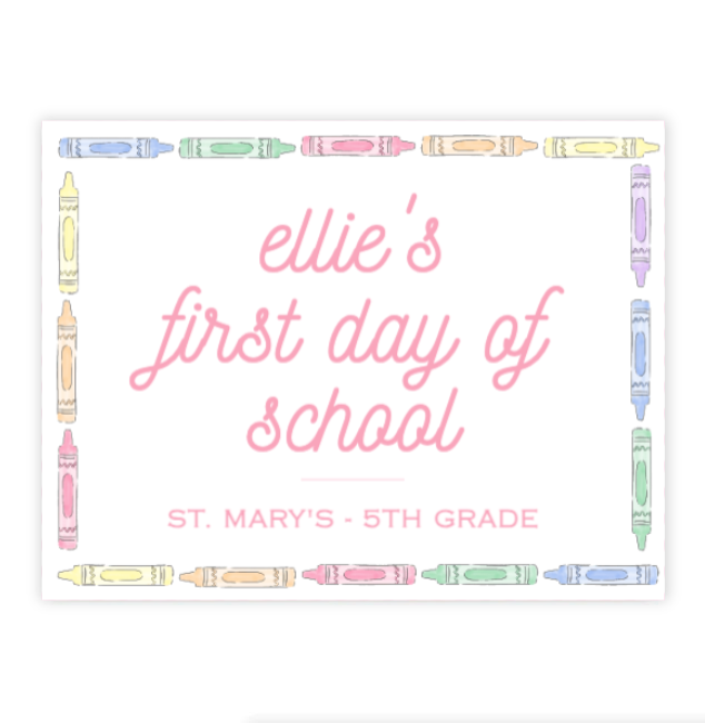 Pastel Crayon School Sign