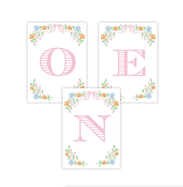 Pink Pumpkin Patch Birthday Banner