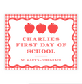Wavy Red School Sign