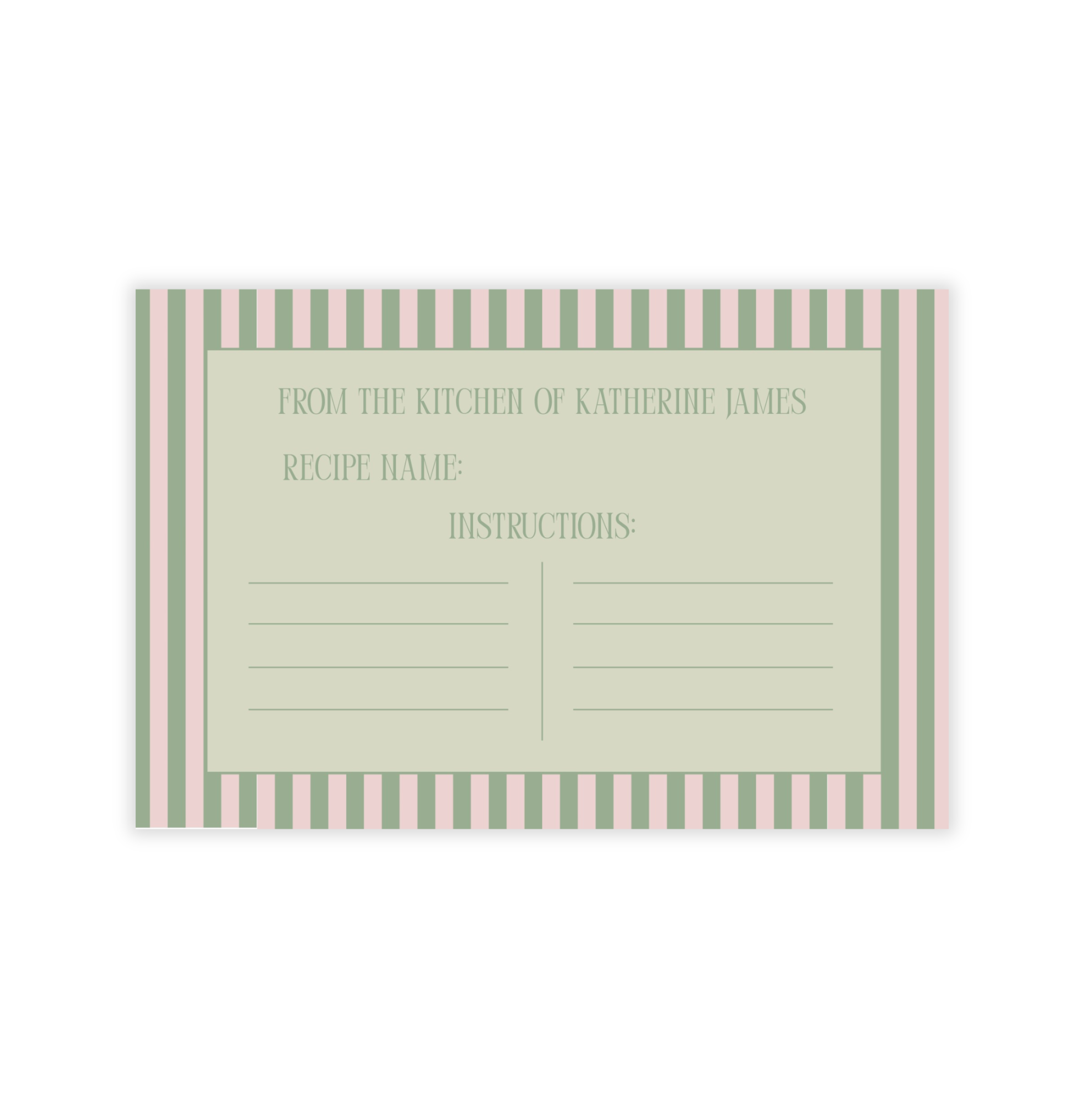 Pink Meets Green Recipe Card
