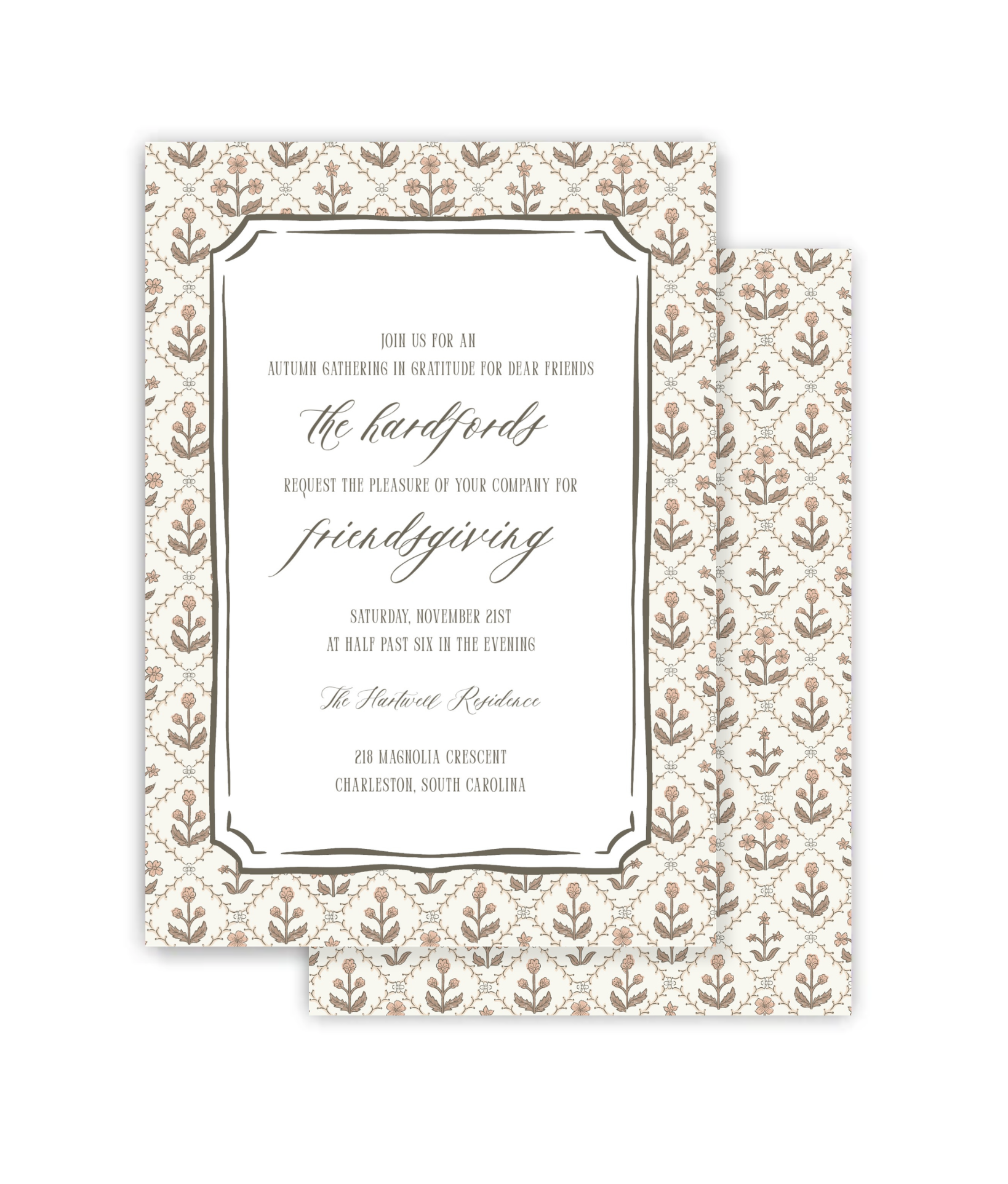 Fall Blockprint Invitation