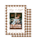 Brown Gingham Christmas Card
