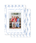 Blue Floral Vine Christmas Card