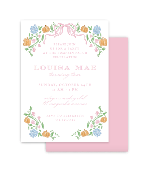 Pink Pumpkin Patch Invitation