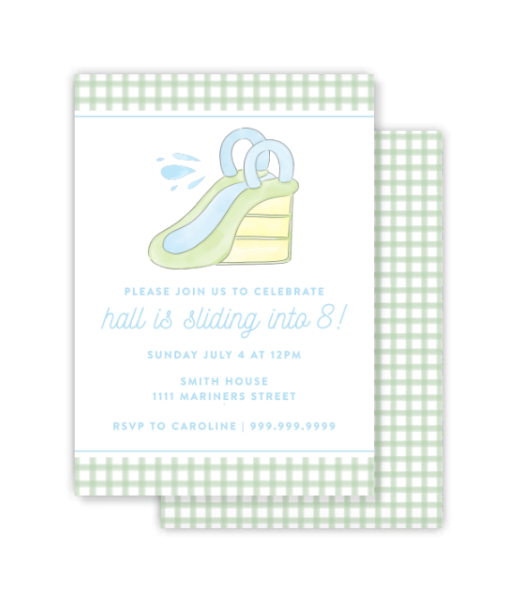 Blue WATERSLIDE Invitation
