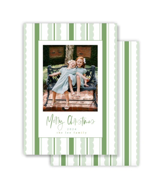 Green Scallop Christmas Card