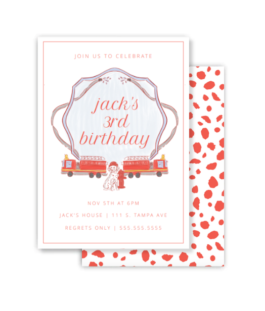 Firetruck Party Invitation