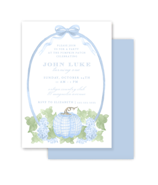 Blue Pumpkin Patch Invitation