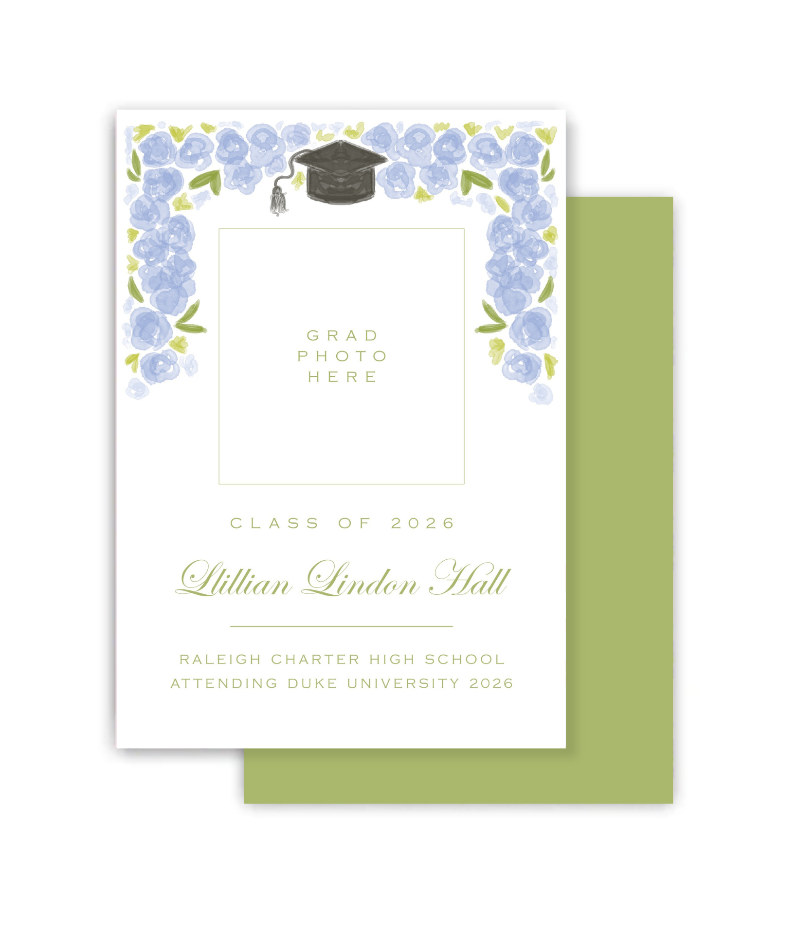 Hydrangea Graduation Announcement with Photo