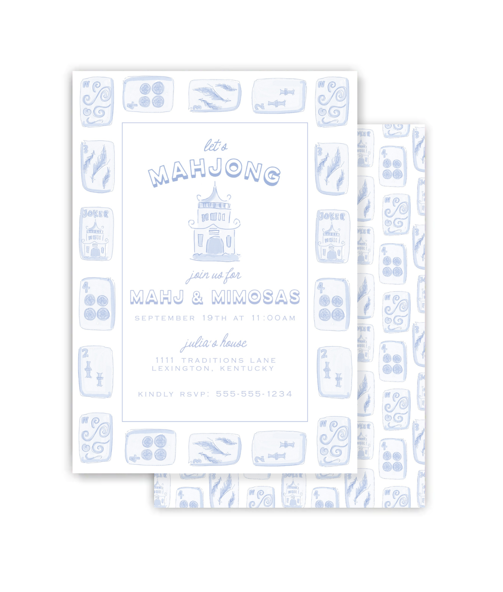 Mahjong Blues Invitation