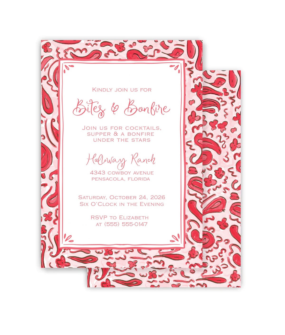 Pretty Paisley Invitation