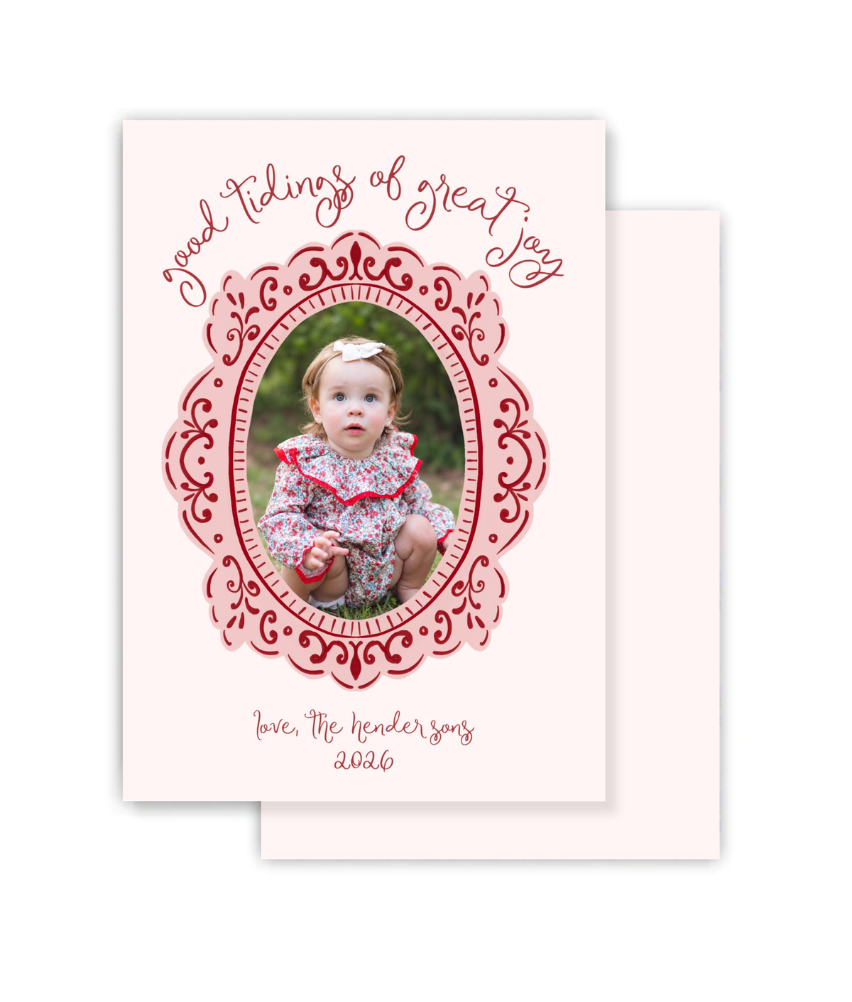 Whimsy Pink Christmas Card