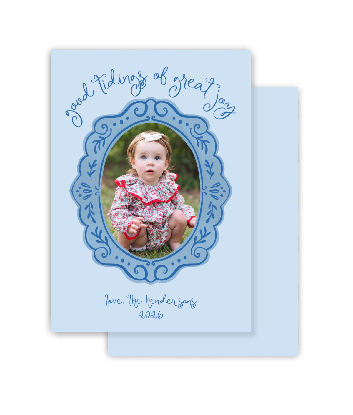 Whimsy Blue Christmas Card