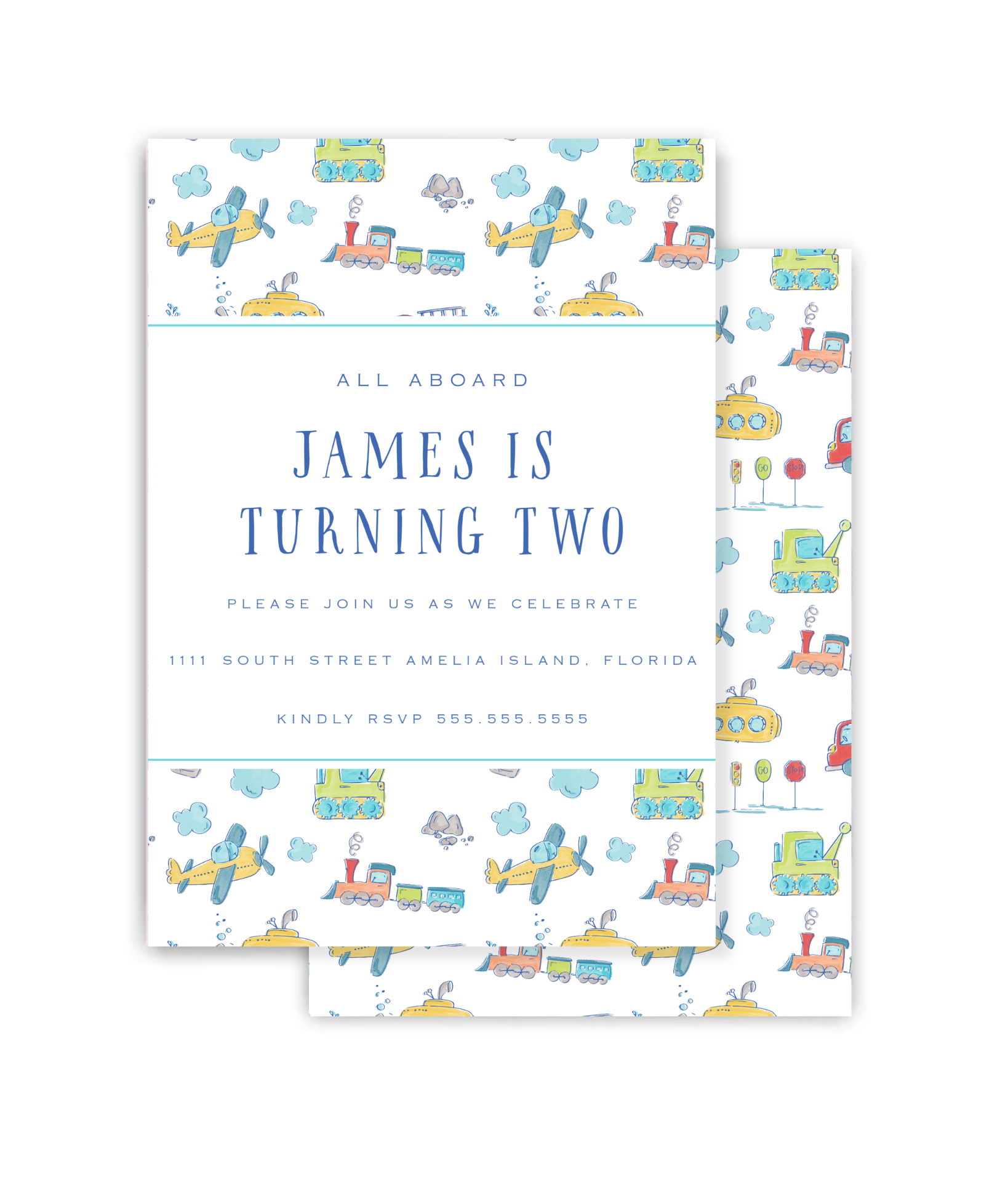 Things That Go Party Invitation