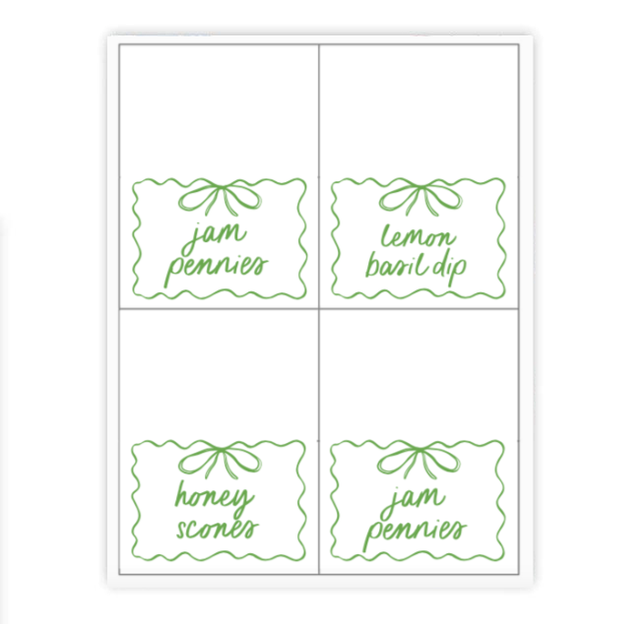 Squiggle Bow Placecards