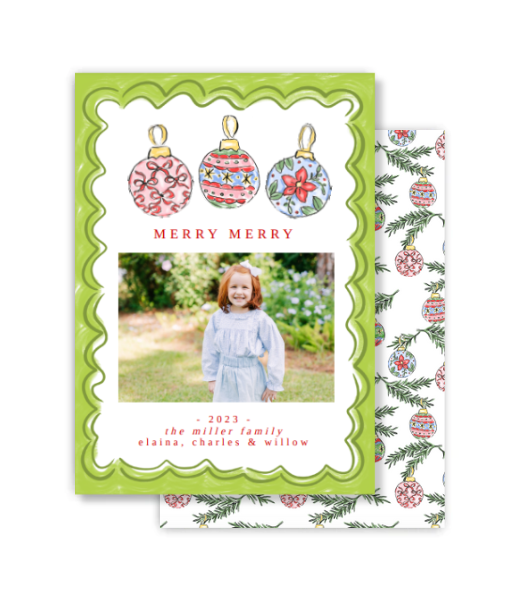 Ornament Whimsy Christmas Card