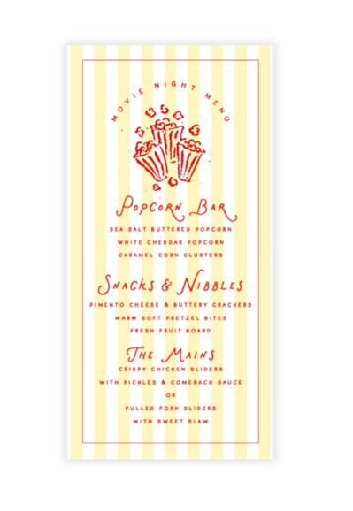 Movie Night Menu