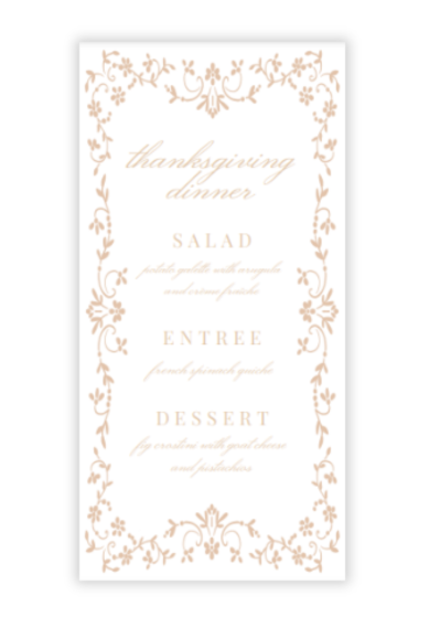 Fall Leaves Menu