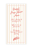 Pizza Night Menu