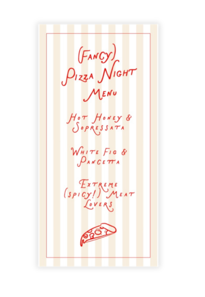 Pizza Night Menu