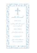 Blue Floral Cross Menu