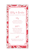 Pretty Paisley Menu
