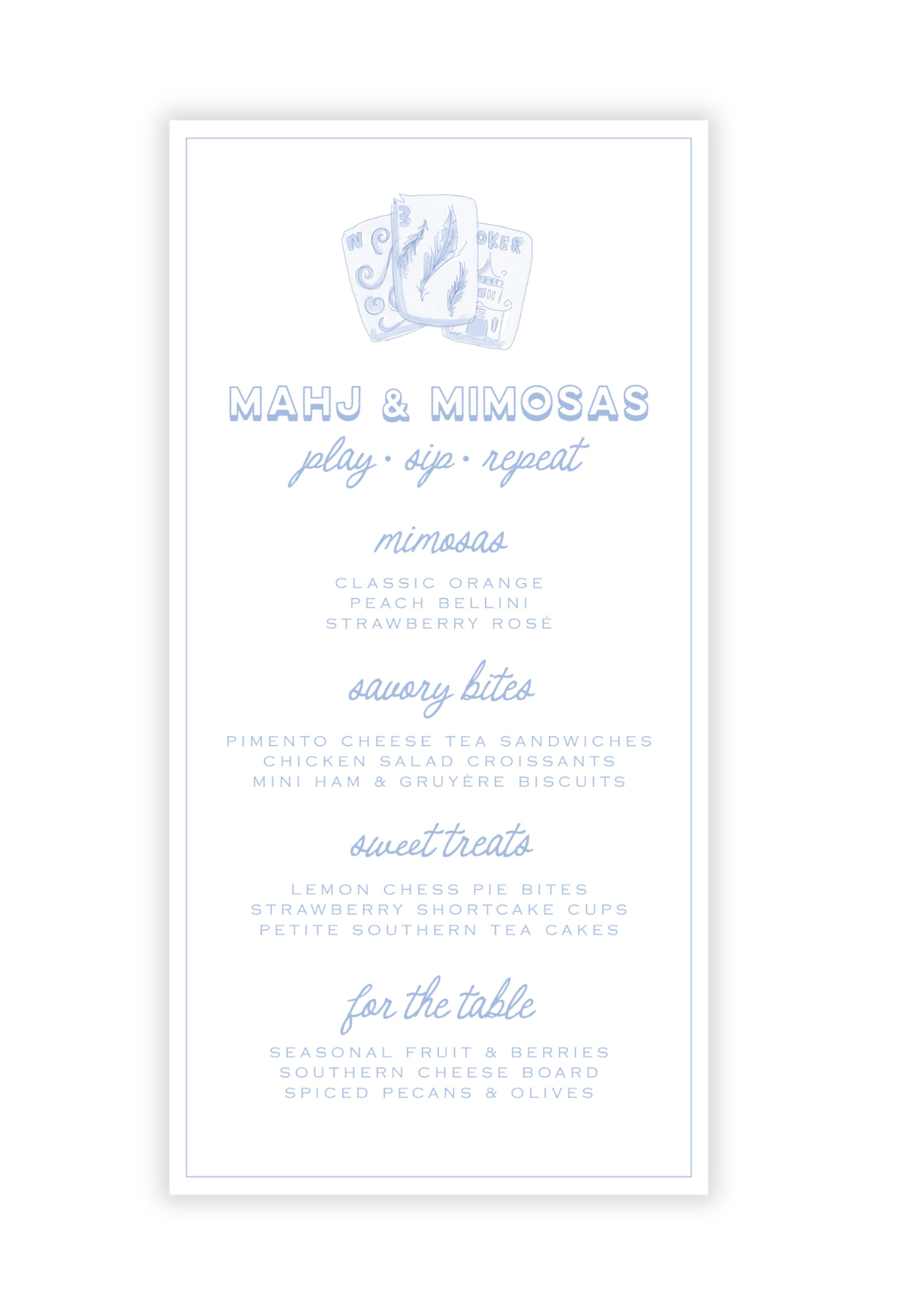 Mahjong Blues Menu