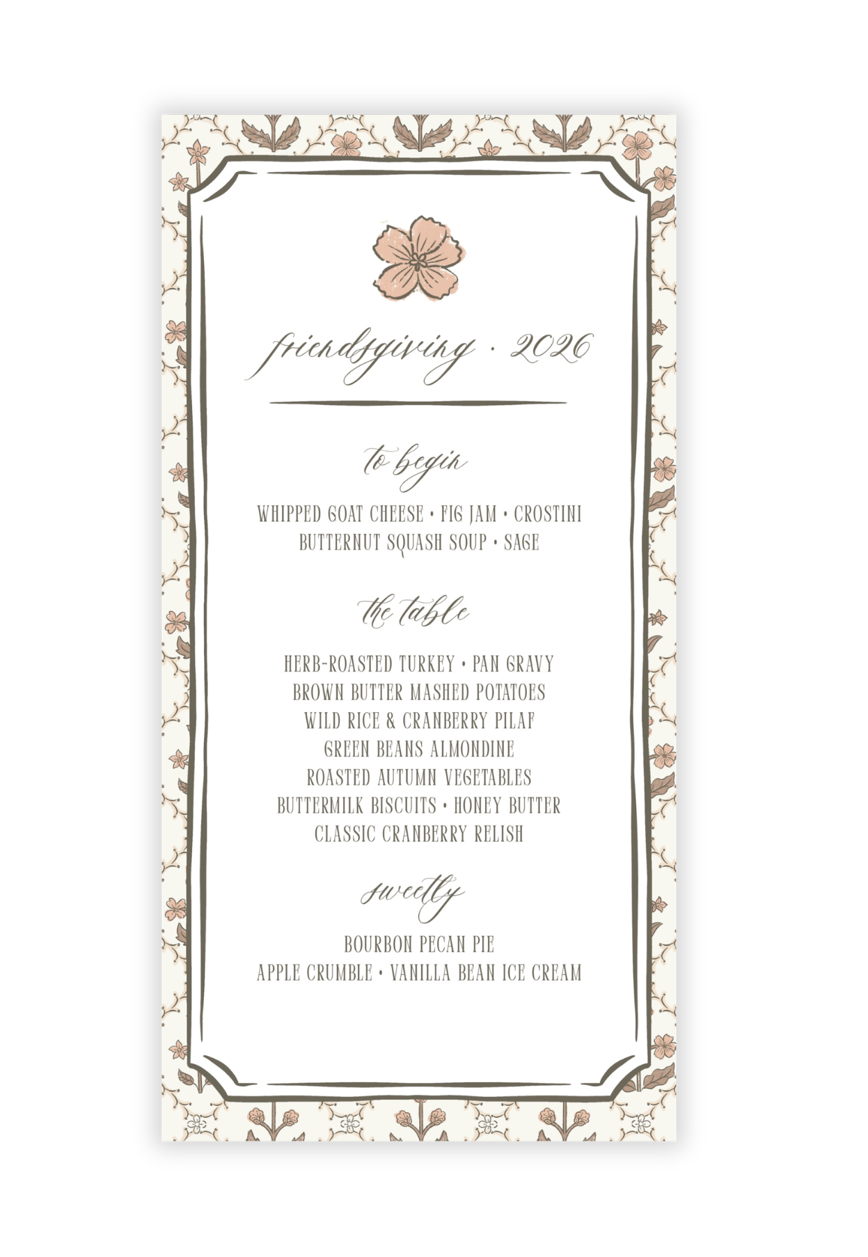 Fall Blockprint Menu